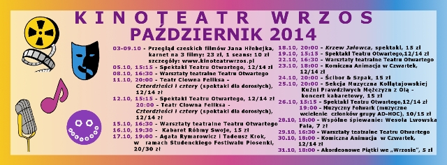 Październikowy repertuar kabaretowy Kinoteatru "Wrzos"